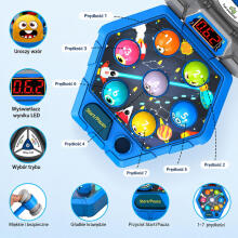 Whack-A-Mole Creatures Arcade Game For 3 Players 3 Modes Glowing Hammers