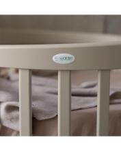 Waldin Oval Baby Collection Bed Crib  7 in 1 Art.297544 Olive  Koka ovāla daudzfunkcionāla gulta 7 vienā ar matraci