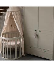 Waldin Oval Baby Collection Bed Crib  7 in 1 Art.297544 Olive  Koka ovāla daudzfunkcionāla gulta 7 vienā ar matraci