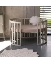 Waldin Oval Baby Collection Bed Crib  7 in 1 Art.297544 Olive  Koka ovāla daudzfunkcionāla gulta 7 vienā ar matraci