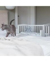 Waldin  Bedside Crib 2in1 Art.297550 White Koka 2-in-1 bērnu gultiņa/šūpulis uz riteņiem ar matraci