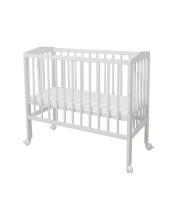Waldin  Bedside Crib 2in1 Art.297550 White Koka 2-in-1 bērnu gultiņa/šūpulis uz riteņiem ar matraci