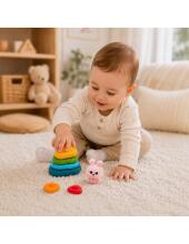 WOOPIE BABY Sensory Pyramid Tower Sorter Bunny 6m+