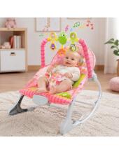 WOOPIE BABY šūpuļkrēsls ar vibrācijām un rotaļlietu stieni rozā
