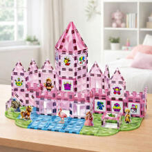 Magnetic Blocks With Figures Paints Cards For Painting Pink 142 pcs.