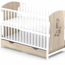 Elf Bed Meadow Drawer Art.298056 White\Pine Bērnu koka gulta ar atvilktni 120x60cm