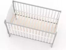 Elf Bed Zephyr Drawer Art.298057 White\Grey Wooden baby crib with a storage drawer (120x60 cm)