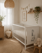 Elf Bed Bloom Art.298070 White Wooden baby crib 120x60 cm