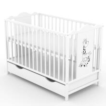 Elf Bed Petal II Drawer Art.298144 White/Grey Bērnu koka gulta ar atvilktni 120x60cm