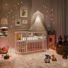 Elf Bed Crib Ovi  3 in 1 Art.298150 Nut  Koka  daudzfunkcionāla gulta 3 vienā ar matraci
