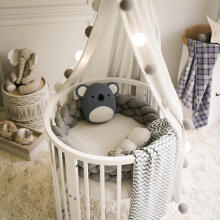 Elf Bed Crib Roundy  Art.298158 Black  Apaļa koka gultiņa