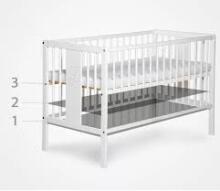 Elf Bed Meadow Art.298167 White/Natural Bērnu koka gulta  120x60cm