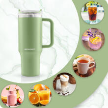Vacuum thermos mug with straw 1180 ml Berdsen green
