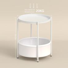 ModernHome Round Side Table Art.298325 Apaļais kafijas galdiņš ar uzglabāšanu un naktsgaldiņš