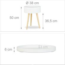 ModernHome Round Side Table Art.298327 Apaļais kafijas galdiņš ar uzglabāšanu un naktsgaldiņš