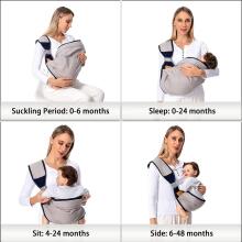 Kidsworld Koala Sling Art.298328 Grey Ķengursoma/slings  - aktīviem vecākiem gariem pārgājieniem no 4 līdz 18 kg