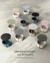 ModernHome Vasagle Lilea Collection Art.298330 Apaļais kafijas galdiņš ar uzglabāšanu un naktsgaldiņš