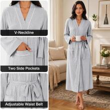 Italian Fashion Women Bathrobe Long Sleeve Art.298398 Grey Peldmētelis(halāts)grūtniecēm