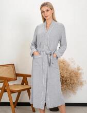 Italian Fashion Women Bathrobe Long Sleeve Art.298398 Grey Peldmētelis(halāts)grūtniecēm