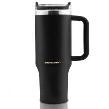 Vakuuma termosu krūze ar salmiņu komplekts 1180 ml Berdsen melns