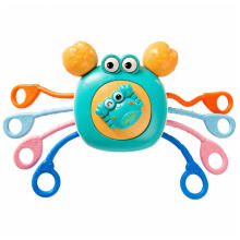 Crab Sensory Educational Toy For Toddlers Rattle Teether Blue