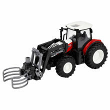 RC SARKANĀ TĀLVADĪBAS LAUKSAIMNIECĪBAS TRAKTORS AR KRAUŠU 1:24