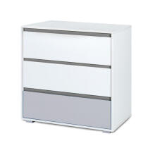 Klups Dalia Set Art.299157 White Komplekts:Bērnu koka gulta bez kastes 120x60cm+matracis ar kokosšķiedru 120x60x8cm+kumode ar pārtinamo virsmu+skapis
