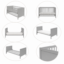 Roba Kombi Crib Art.299488 Taupe Beige Bērnu koka gultiņa transformeris 140x70cm