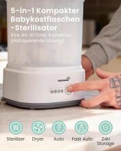 Grownsy Steriliser for Baby Bottles with Dryer Function 5-in-1 Art.299683  Steriliser for Baby Items, Baby Bottles & Breast Pump Accessories