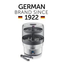 Reer VapoMax Large Vaporizer Art.299684 Vaporizators pudelītēm, knupīšiem un zobu riņķiem, 10 minūšu dezinfekcija, automātiska izslēgšanās