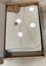 Blanket - BARI - COTTON - DOTS - size 75x100  - ECRU /BEIGIE