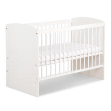 Klups Dalia Karol LUX Set Art.DK299155 White Bērnu koka gulta bez kastes 120x60cm+matracis ar kokosšķiedru 120x60x8cm+kumode