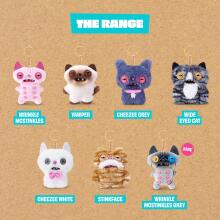 Fuggler Alley Cat Keyring Art.299879 atslēgu piekariņu sērija : Smieklīga, neglīta monstra plīša kolekcionējama rotaļlieta RANDOM,1 gab