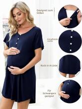 Italian Fashion Nightdress Art.299895 Navy  Ночная рубашка для беременных / кормления на пугвицах