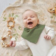 Yukkidds Muslin Cloths Art.299917 Green Leaf   High-quality bamboo muslin swaddle, 3 pcs (60x60 cm)
