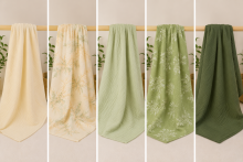 Yukkidds Muslin Cloths Art.299919 Green Leaf  High-quality bamboo muslin swaddle, 1 pcs (60x60 cm)