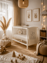Elf Bed Bloom Art.300021 Bear White Bērnu koka gulta 120x60cm