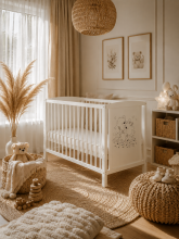 Elf Bed Bloom Art.300021 Bear White Bērnu koka gulta 120x60cm