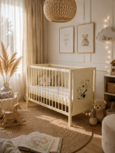 Elf Bed Bloom Art.300025 Bear White Bērnu koka gulta 120x60cm
