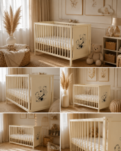 Elf Bed Bloom Art.300026 Bear White Bērnu koka gulta 120x60cm