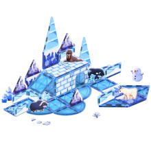 Магнитные блоки Ледяная страна Фигуры животных Синий 44 шт.