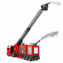 Fire Truck with Boom Extendable Up to 69cm Lights Sounds Water Cannon