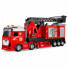 Fire Truck with Boom Extendable Up to 69cm Lights Sounds Water Cannon