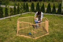 Wooden Playpen Hexagon Art.30298 Koka Manēža no 6 elementiem
