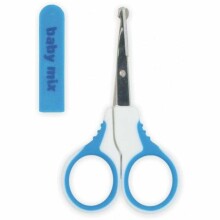 Baby Mix Art.BD60007 Blue  Ножнички для ногтей с закруглёнными кончиками и колпачком