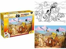 Lisciani Giochi Supermaxi Lion King  Art.74105 Divpusēja puzle-krāsojamā grāmata