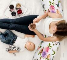 La Bebe™ Moon Maternity Pillow Art.3102 Roses Green, 195 cm