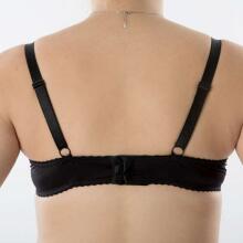 La Bebe™ Boutique Lingerie Basic Cotton Art.31284 Black Nursing bra with removable padded cup and stable breast support