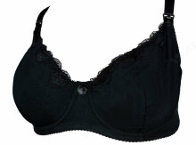 La Bebe™ Boutique Lingerie Basic Cotton Art.31284 Black Nursing bra with removable padded cup and stable breast support