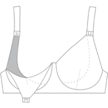 „La Bebe ™ Boutique“ apatinis trikotažas, pagrindinis „Eco Art“, 311284, juoda motinystės / slaugos liemenėlė su tvirtu atsegtu dubeniu ir stabilia krūtinės atrama.